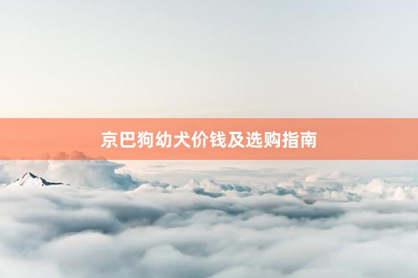 京巴狗幼犬价钱及选购指南